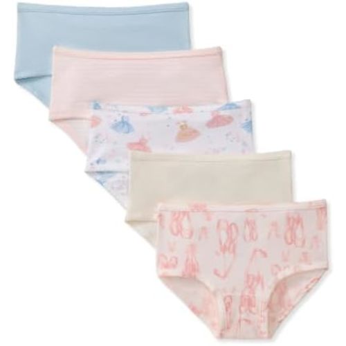Burt's Bees Baby Girls' Organic Cotton Brief Underwear, 5-Pack