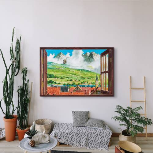 Howl's Moving Castle Poster, Hayao Miyazaki, Studio Ghibli Poster, Howl's Moving Castle Print, Anime Glass, Anime Print, Anime Glass Art