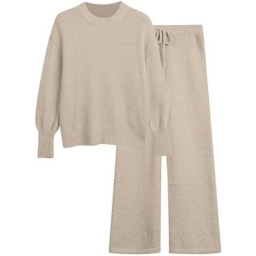 Women's 2 Piece Oversized Fuzzy Fleece Pajama Set Long Sleeve Fall Winter Pajamas Lounge Sets 2025 Trendy Pajamas