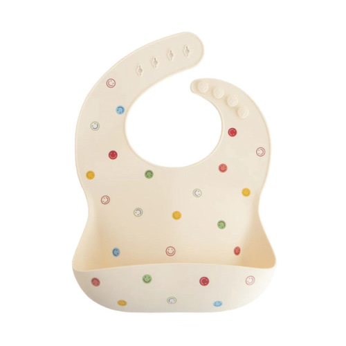 Silicone Baby Bib - Smiley Face by Mushie & Co