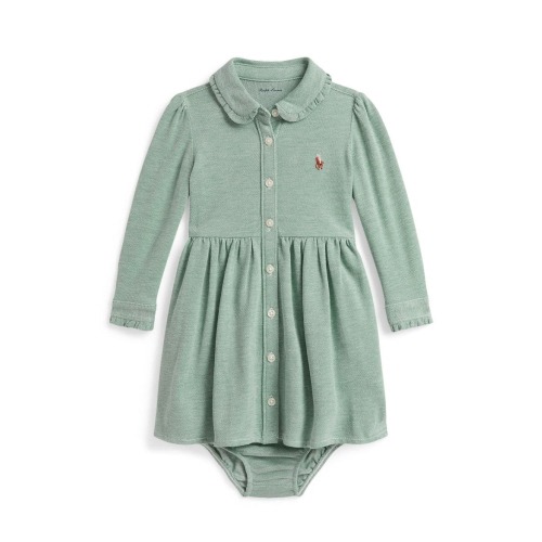 Kids' Cotton Mesh Polo Dress & Bloomers Set