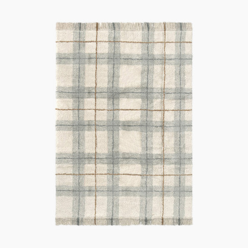 Lorena Canals Tartan Washable Rug - Blue Sage, 2' 11" X 3' 11"