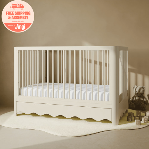 Art of Nursery by Storkcraft Casablanca 5-in-1 Convertible Baby Crib with Drawer, Frosted Oat