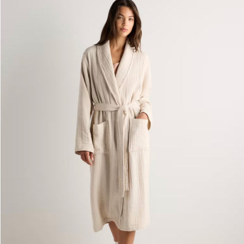 Soft Layered Turkish Cotton Robe in Birch