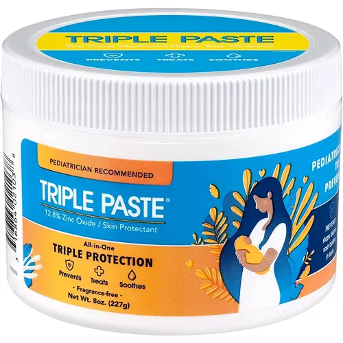 Amazon.com: Triple Paste Diaper Rash Cream for Baby - 8 Oz Tub - Zinc Oxide Ointment Treats, Soothes and Prevents Diaper Rash - Pediatrician-Recommended Hypoallergenic Formula with Soothing Botanicals : Home & Kitchen