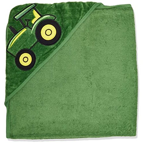 John Deere Baby Boys' Tractor Hooded Towel, Green, One Size