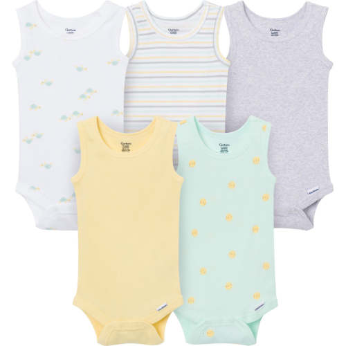 5-Pack Baby Neutral Yellow Sunshine Sleeveless Bodysuits – Gerber Childrenswear