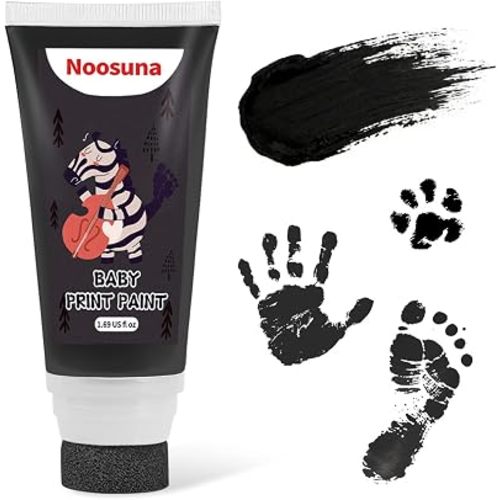 Baby Hand and Footprint Paint with Sponge Head, 1.69 fl oz, Black