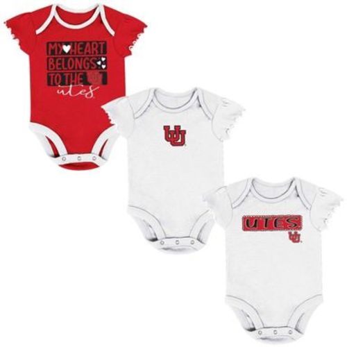 NCAA Utah Utes Infant Girls' 3pk Bodysuit Set - 3-6M