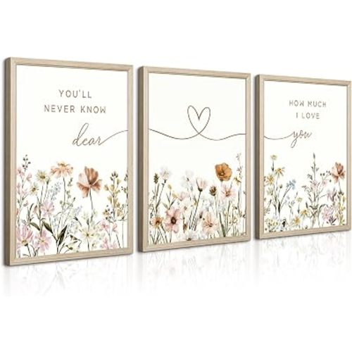 Wildflower Nursery Wall Art Decor Baby Girl Pictures Boho Floral Prints