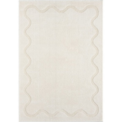 Dakota Fields Abani Hatton COZ150A Beige Ondulating Bordered Area Rug & Reviews | Wayfair