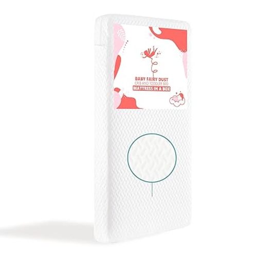 Dream On Me Baby Fairy Dust 5” Full-Size Crib & Toddler Mattress – GREENGUARD Gold & JPMA Certified, Water-Resistant Surface, Machine Washable Cover, Fits Full-Size Cribs & Toddler Beds