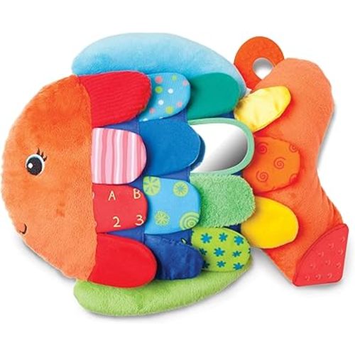Melissa & Doug Flip Fish Soft Baby Toy Sensory Tummy Time Toys, Soft Fabric Tag Toy For Babies, Infants