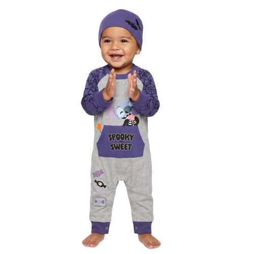 Stitch Baby Boy Long Sleeve Coverall & Hat, Sizes 0-24 Months