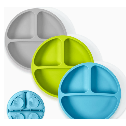Silicone Suction Plates – Set of 3 (Lid Option Available)
