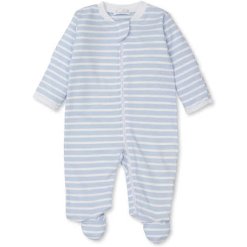 Team Stripes - Zippered Footie Blue