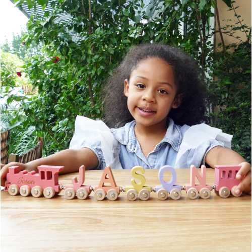 Personalized Train Toy | Magnets Train with Name | First Birthday Gifts for Boys | Custom Wooden Toy Train for Kids | Newborn Train Set