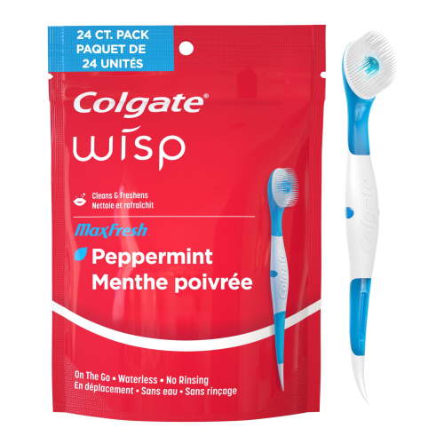 Colgate Max Fresh Wisp Soft Bristle, Small Travel Toothbrush, Peppermint - 24 Pack, Adult