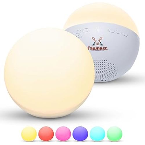 Egg Light for Nursery with Baby White Noise Machine | Wireless Kids Night Light, with 22 Built-in Soothing Sounds + BT Connection for Streaming Using Your Smartphone