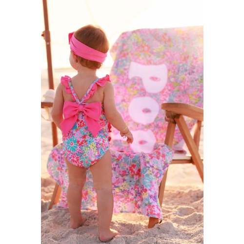 Double Ruffle Bow Back One Piece | Petal Splash