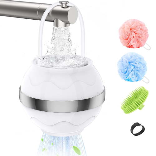 MoKo Bathtub Water Filter, 8 Stages Bath Loofah Filter Water Softener, Portable Bath Filter with Shower Ball & Shampoo Brush, White