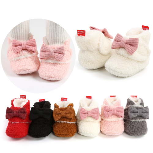 Yoyauz Newborn Cotton Booties Anti-Slip Soles For Toddlers Boys Girls Babies Winter Warm Wool Comfortable Sock Shoes （0-18 Month）
