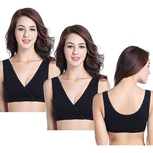 CAKYE 3 Pack Maternity Nursing Sleep Bra Breastfeeding Cotton Bralette