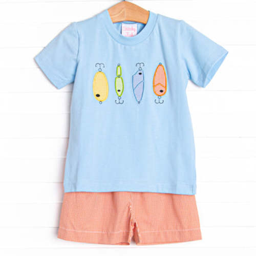 Tackle Box Treasures Applique Short Set, Blue – Stitchy Fish