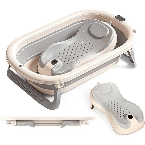 Collapsible Baby Bath, Baby Bath Tub with Antibacterial Stand