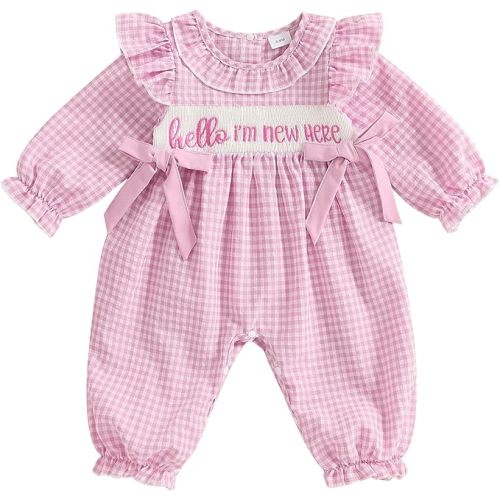 Seyurigaoka Newborn Baby Girl Outfits Hunting Camo Clothes Smocked Bubble Romper Long Sleeve Jumpsuit One Piece Outfit