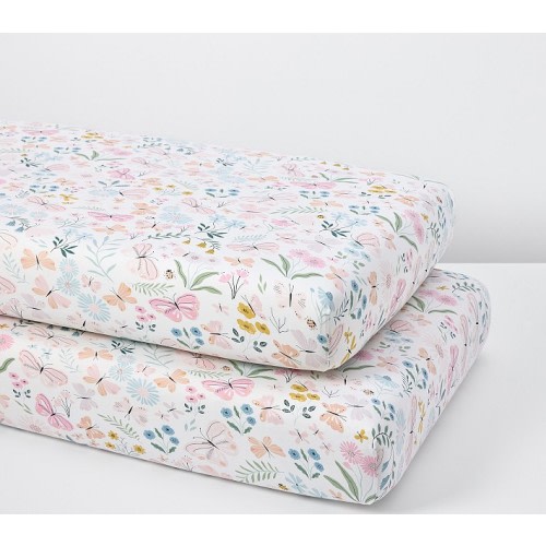 Wildflower Butterfly Crib Fitted Sheet