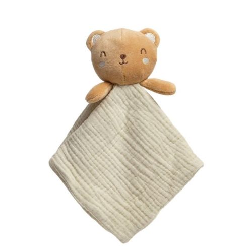 Pearhead Organic Cotton Bear Snuggle Blanket - Beige