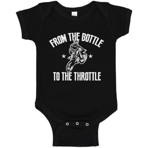Motocross from The Bottle to The Throttle Dirt Bike Baby Bodysuit/Toddler T-Shirt for Future Rider