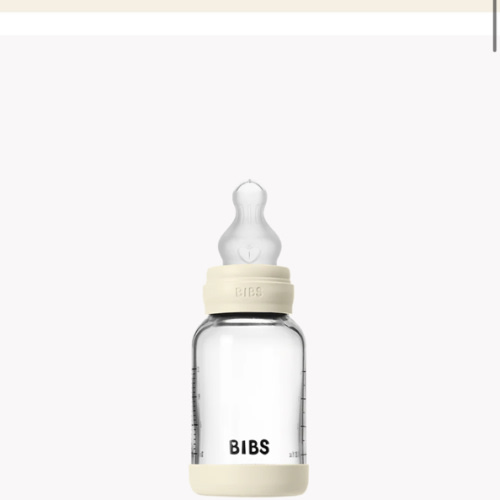 BIBS Baby Glass Bottle Set 4oz Silicone - Ivory | Smooth Feeding – Bibsworld store US