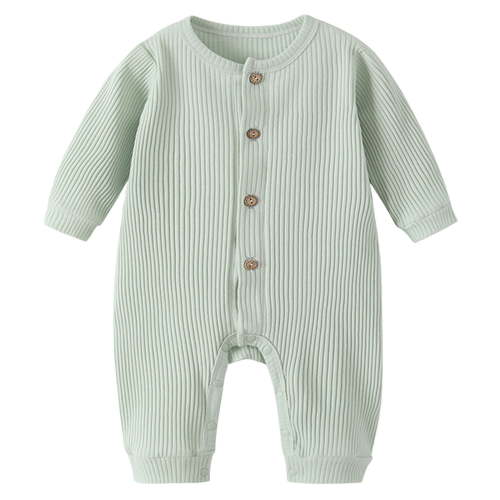 eczipvz Baby Boy Clothes 9-12 Months Boys Girls Clothes Set Baby Romper Hat Ribbed Knit Long Sleeve Button Solid Bodysuit Jumpsuit Green,12-18 Months