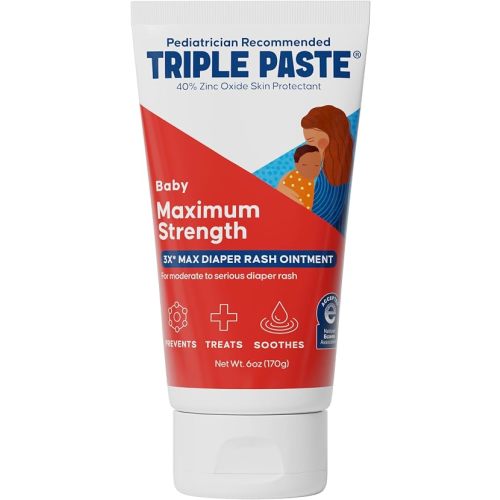 Triple Paste 3X Max Strength Diaper Rash Ointment, 40% Zinc Oxide, 6 oz
