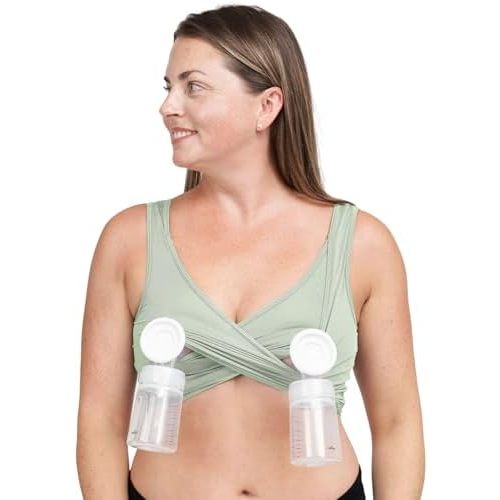 Larken Hands Free Pumping Bra for Breastfeeding | Breast Pump - Maternity Bras for Pregnancy, Pumping & Nursing Bra in One