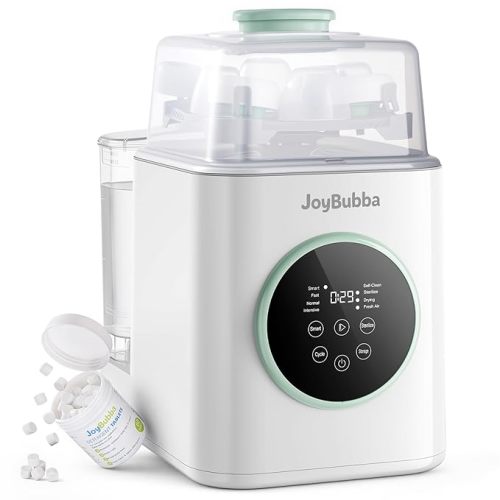 Bottle Washer, Sterilizer & Dryer – 19-Min Fast Cleaning, All-in-One Machine for Baby Bottles, Pump Parts & Feeding Accessories with 3 High-Temp Sterilization Modes, 60 Cleaning Tablets.