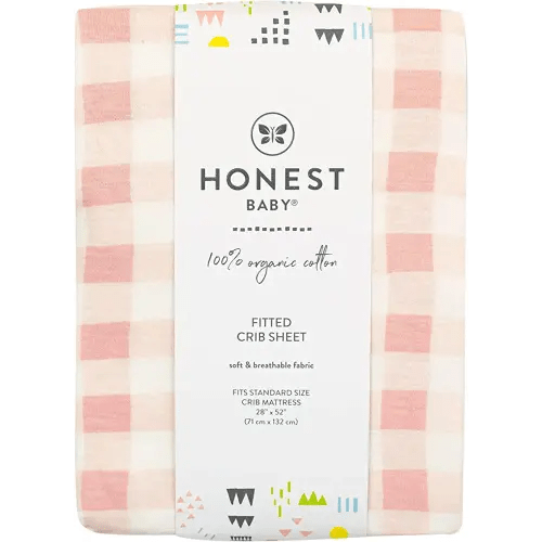 HonestBaby Unisex-Baby Fitted Crib Sheets Set Standard Mattress, 100% Organic Cotton Baby Boys, Girls, Neutral, 1 Pack - Tutu Cute, One Size