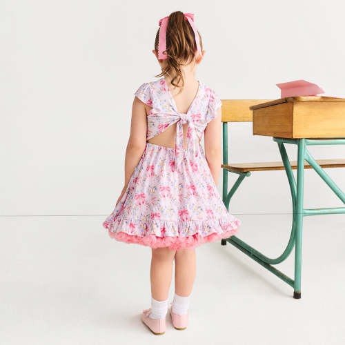 Harriet Tie Back Ruffled Twirl Dress