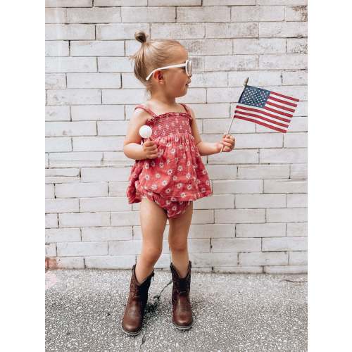 Muslin Smocked Top & Bloomer, Daisy Dot