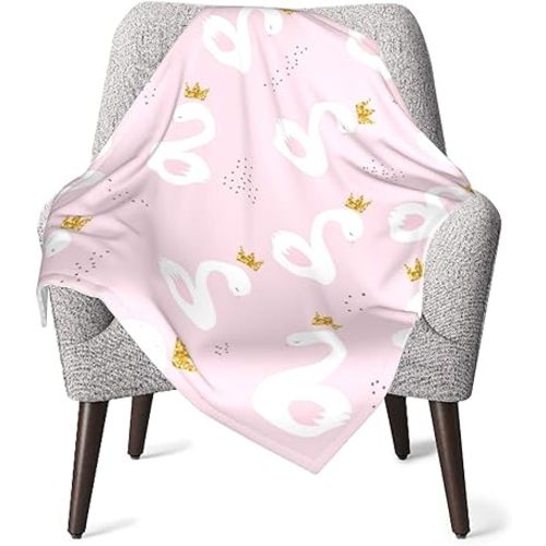 Cute Childish Swan Princess Baby Blankets Soft Warm Fuzzy Plush Bed Throw Blanket for Newborn Infant Toddler Girls Boys Kids, 30"X40"