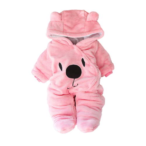 Baby Newborn Jumpsuit Footie Hooded Thicken Winter Outwear Snowsuit Pajamas Fleece Romper Jumpsuit for Infant Girls Boys