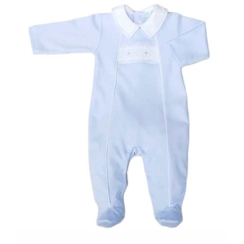 Classic Blue Smocked Footie