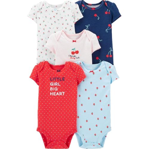 Carter's Baby Girls Bodysuits, Cherries, 3 Months