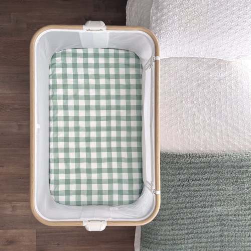 Waterproof Co-Sleeper / Change Pad Sheet | Green Gingham – Little Human Linens
