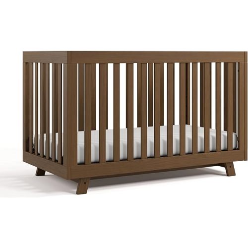 Storkcraft Beckett 3-in-1 Convertible Crib (Hazelnut) – GREENGUARD Gold Certified, Fits Standard Crib Mattress, Converts to Toddler Bed and Daybed, 4 Adjustable Mattress Heights, Grow-with-Me Design