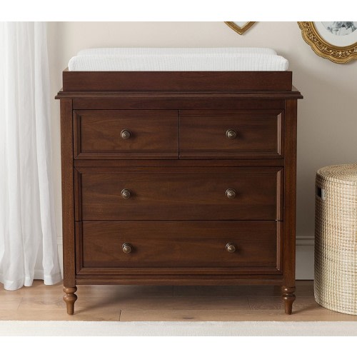 Chris Loves Julia Turned Wood 4-Drawer Dresser & Topper Set (36w x 19d")