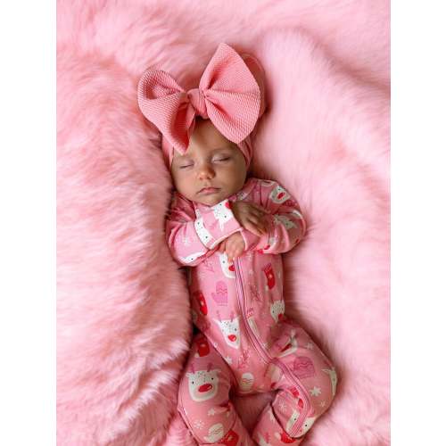 Reindeer Pink / Organic 2-Way Zip Romper