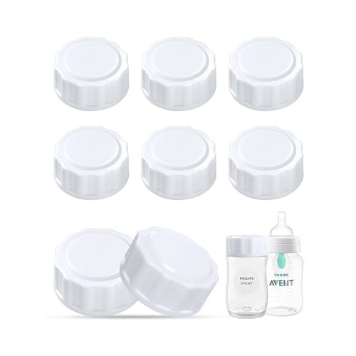 Travel and Storage Bottle Caps Compatible with Avent Baby Bottles, Bottle Lids Replacement, 8 Count